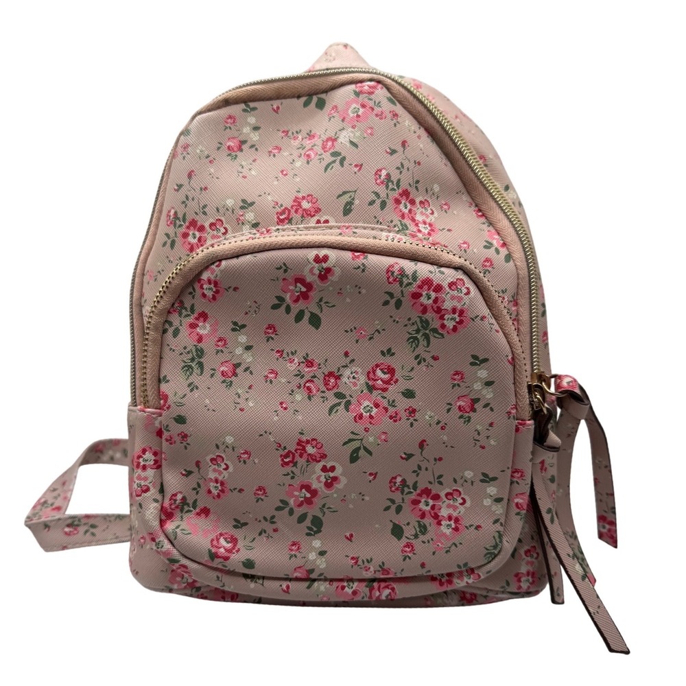 Floral Rose Print Crossbody Bag Pink Beige Canvas Shabby Chic Shoulder‎ Purse